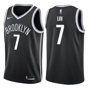 Jeremy Lin Brooklyn Nets 2017-18 Season Swingman Men's #7 Icon Jersey - Black 236729-671