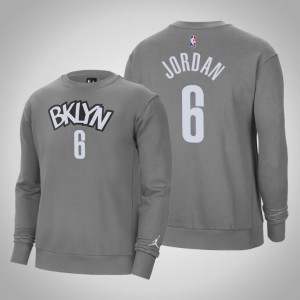 DeAndre Jordan Brooklyn Nets Fleece Crew Men's #6 Statement Sweatshirt - Gray 294623-992