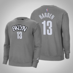 James Harden Brooklyn Nets Fleece Crew Men's #13 Statement Sweatshirt - Gray 408911-111
