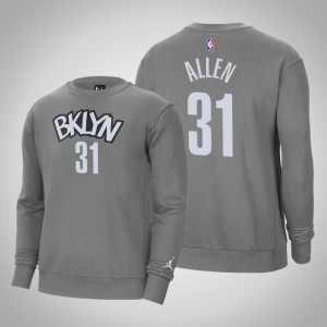 Jarrett Allen Brooklyn Nets Fleece Crew Men's #31 Statement Sweatshirt - Gray 871433-926