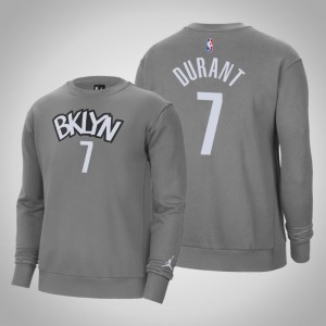 Kevin Durant Brooklyn Nets Fleece Crew Men's #7 Statement Sweatshirt - Gray 808095-774