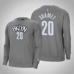 Landry Shamet Brooklyn Nets Fleece Crew Men's #20 Statement Sweatshirt - Gray 910345-447