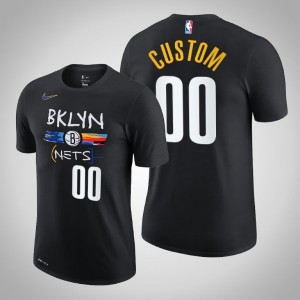 Custom Brooklyn Nets 2020-21 Edition Story Men's #00 City T-Shirt - Black 341337-871
