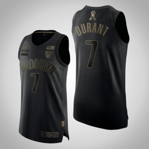 Kevin Durant Brooklyn Nets Authentic Men's #7 2020 Salute To Service Jersey - Black 223036-362
