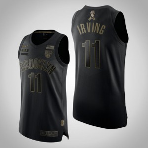 Kyrie Irving Brooklyn Nets Authentic Men's #11 2020 Salute To Service Jersey - Black 520662-605