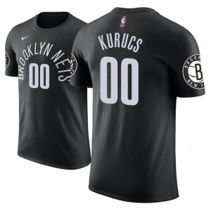 Rodions Kurucs Brooklyn Nets 2018-19 Edition Name & Number Men's #00 City T-Shirt - Black 386952-727