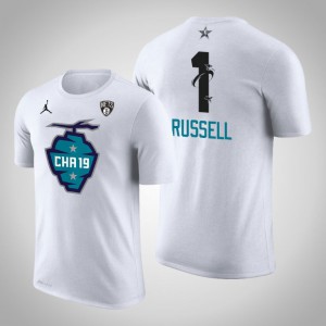 D'Angelo Russell Brooklyn Nets Game The Buzz Side Sweep Men's #1 2019 All-Star T-Shirt - White 276092-779