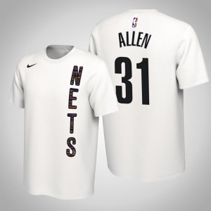 Jarrett Allen Brooklyn Nets 2020 Season Name & Number Men's #31 Earned T-Shirt - White 729407-731