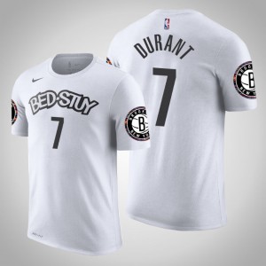Kevin Durant Brooklyn Nets 2020 Season Name & Number Men's #7 City T-Shirt - White 246667-166