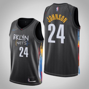 Alize Johnson Brooklyn Nets 2021 Men's #24 City Jersey - Black 521468-476