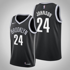 Alize Johnson Brooklyn Nets 2021 Men's #24 Icon Jersey - Black 832496-664