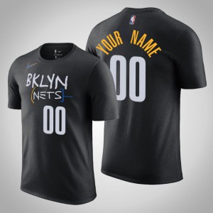 Custom Brooklyn Nets 2020-21 Men's #00 City T-Shirt - Black 817041-685