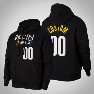 Custom Brooklyn Nets 2021 Season Edition Pullover Men's #00 City Hoodie - Black 196977-870
