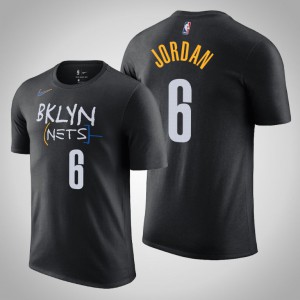 DeAndre Jordan Brooklyn Nets 2020-21 Men's #6 City T-Shirt - Black 592540-855
