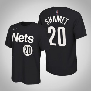 Landry Shamet Brooklyn Nets Edition 2021 Men's #20 Earned T-Shirt - Black 792200-537