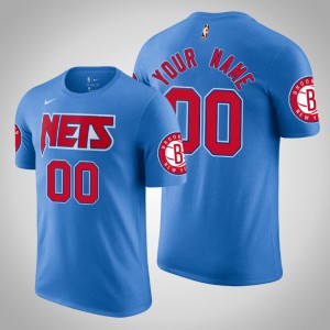 Custom Brooklyn Nets 2020-21 Men's #00 Hardwood Classics T-Shirt - Blue 152631-784