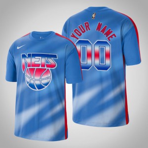 Custom Brooklyn Nets Performance Shooting Men's #00 Hardwood Classics T-Shirt - Blue 762103-849