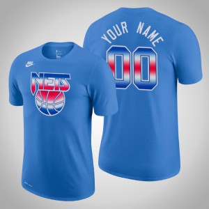 Custom Brooklyn Nets Performance Men's #00 Hardwood Classics T-Shirt - Blue 388086-667