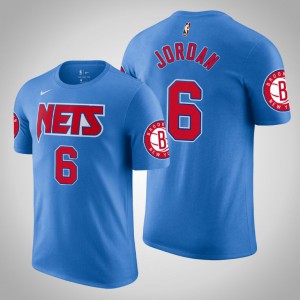 DeAndre Jordan Brooklyn Nets 2020-21 Men's #6 Hardwood Classics T-Shirt - Blue 764548-387