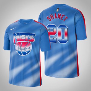 Landry Shamet Brooklyn Nets Performance Shooting Men's #20 Hardwood Classics T-Shirt - Blue 614715-401