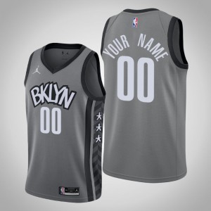 Custom Brooklyn Nets 2020-21 Men's #00 Statement Jersey - Gray 885723-434