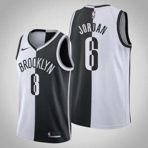 DeAndre Jordan Brooklyn Nets Men's #6 Split Jersey - White Black 205781-622