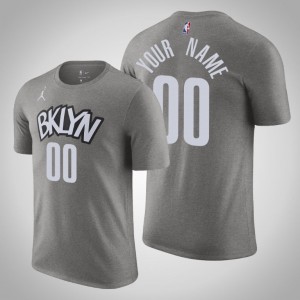 Custom Brooklyn Nets 2020-21 Men's #00 Statement T-Shirt - Gray 292226-802