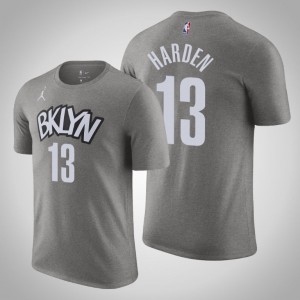 James Harden Brooklyn Nets 2020-21 Men's #13 Statement T-Shirt - Gray 495801-753