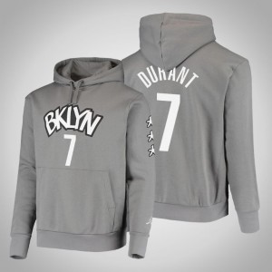 Kevin Durant Brooklyn Nets 2021 Season Pullover Men's #7 Statement Hoodie - Gray 179185-213