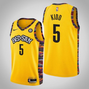 Jason Kidd Brooklyn Nets 2019-20 Men's #5 City Jersey - Yellow 549333-557