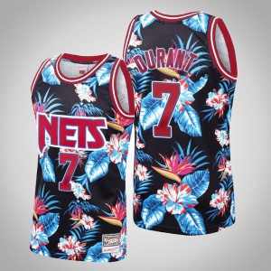 Kevin Durant Brooklyn Nets Hardwood Classics Men's #7 Floral Fashion Jersey - Black 804646-784
