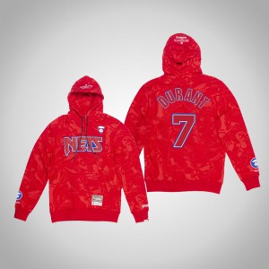 Kevin Durant Brooklyn Nets Camo Pullover Men's #7 AAPE x Mitchell Ness Hoodie - Red 182400-916