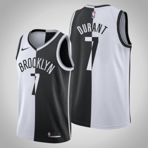 Kevin Durant Brooklyn Nets Men's #7 Split Jersey - White Black 433551-798