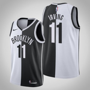 Kyrie Irving Brooklyn Nets Men's #11 Split Jersey - White Black 189521-500