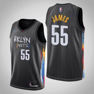 Mike James Brooklyn Nets 2020-21 Men's #55 City Jersey - Black 104558-131