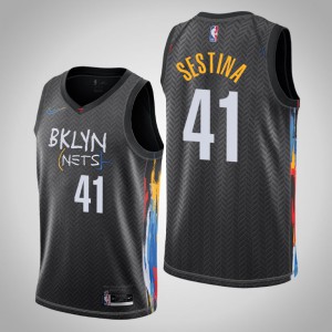 Nate Sestina Brooklyn Nets 2020-21 Men's #41 City Jersey - Black 730362-345