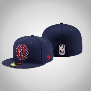 Brooklyn Nets Logo Starred 59FIFTY Fitted Men's Independence Day Hat - Navy 539685-566
