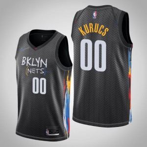 Rodions Kurucs Brooklyn Nets 2020-21 Men's #00 City Jersey - Black 671535-604