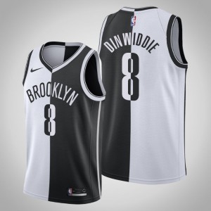 Spencer Dinwiddie Brooklyn Nets Men's #8 Split Jersey - White Black 172873-325