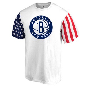 Brooklyn Nets 2017 USA Flag Stars & Stripes Men's Independence Day T-Shirt - White 849247-600