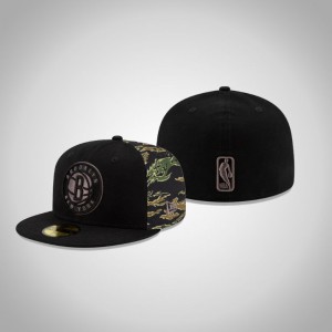 Brooklyn Nets 59FIFTY Fitted Men's Camo Panel Hat - Black 339156-165