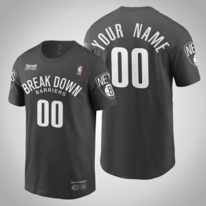 Custom Brooklyn Nets Break Down Barriers Men's #00 Black Lives Matter T-Shirt - Black 915443-655