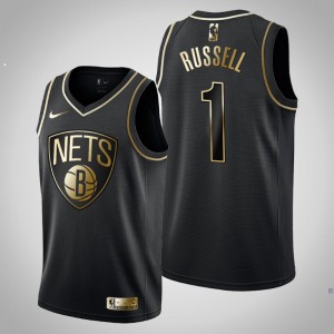 D'Angelo Russell Brooklyn Nets Men's #1 Golden Edition Jersey - Black 418317-844