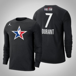 Kevin Durant Brooklyn Nets Official Logo Long Sleeve Men's #7 2021 NBA All-Star T-Shirt - Black 217575-561