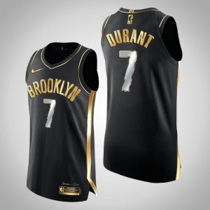 Kevin Durant Brooklyn Nets Men's #7 Golden Edition 2X Champs Authentic Jersey - Black 990559-401