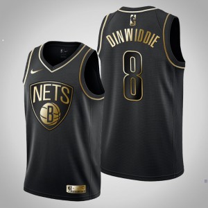 Spencer Dinwiddie Brooklyn Nets Men's #8 Golden Edition Jersey - Black 868976-974