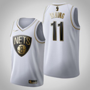 Kyrie Irving Brooklyn Nets Men's #11 Golden Edition Jersey - White 511947-867