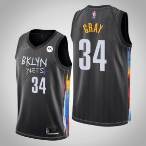 RaiQuan Gray Brooklyn Nets Men's City Edition Jersey - Black 430183-246