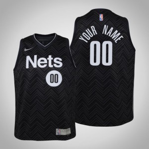 Custom Brooklyn Nets 2021 Season Youth #00 Earned Jersey - Black 370336-504