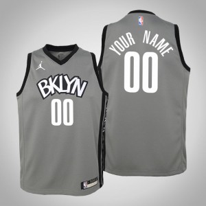 Custom Brooklyn Nets 2021 Season Youth #00 Statement Jersey - Gray 138561-300